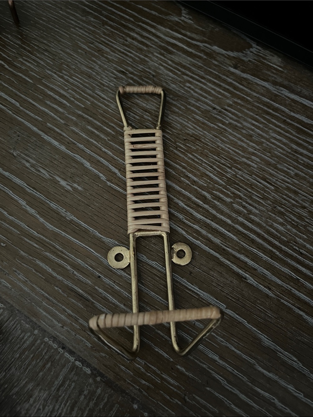 Anthropologie Brass rattan Wall Hook
